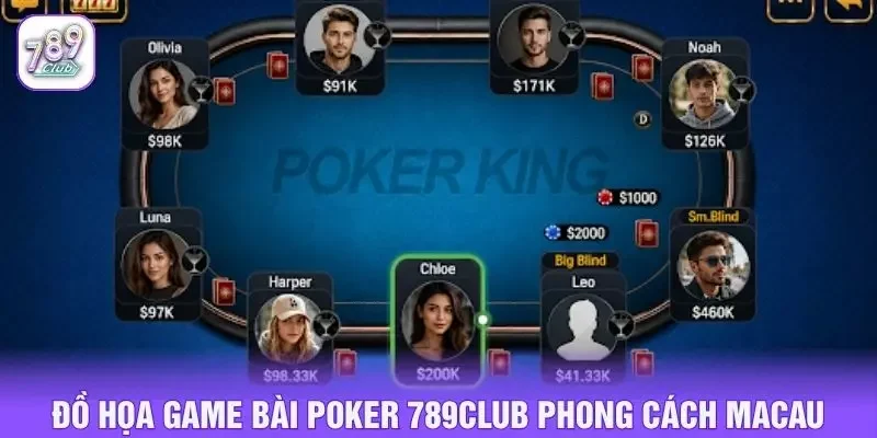 Đồ họa game bài poker 789club phong cách Macau