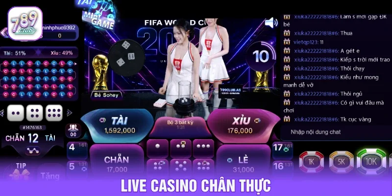Nhiều sảnh cược casino live chân thực khi tham gia 789CLUB