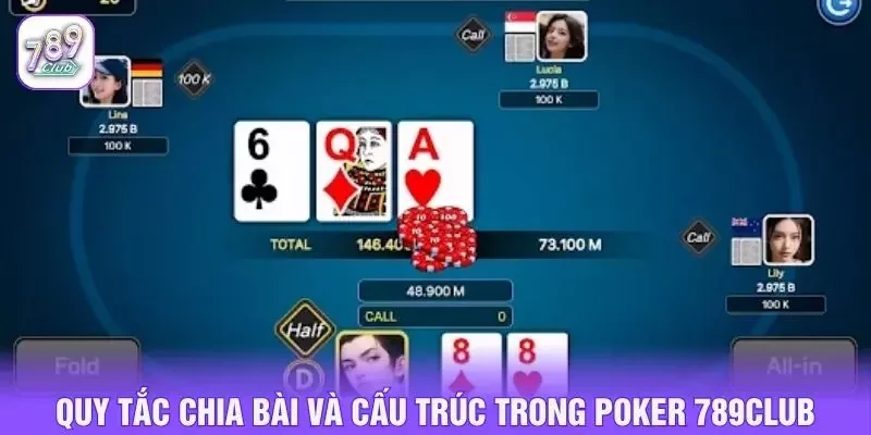 Quy tắc chia bài và cấu trúc trong poker 789club