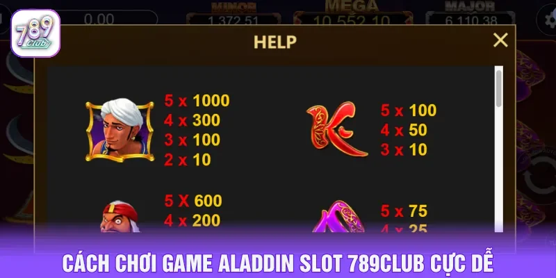 Tận dụng các vòng quay thưởng free Aladdin slot 789CLUB